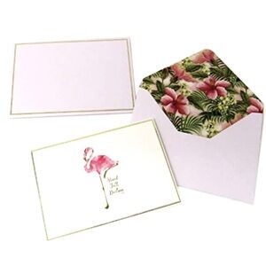 Punch Studio Boxed Flamingo Gold Foil Note Cards, Stand Tall Darling (61395)